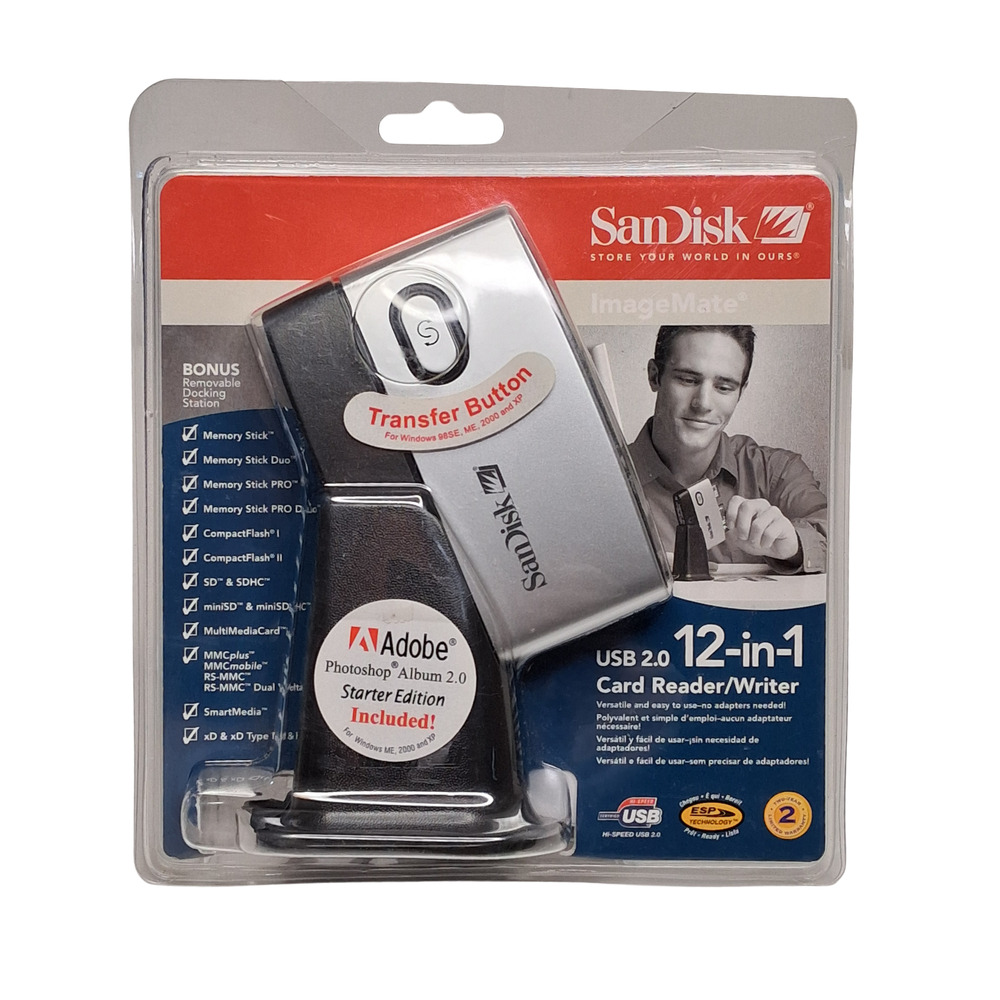 SanDisk ImageMate 12-in-1 Card Reader Writer USB 2.0 w/ Adobe Photoshop Album